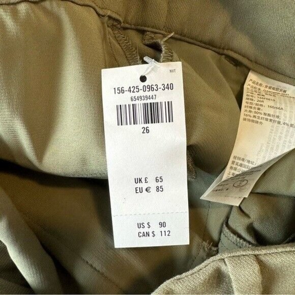 A&F Abercrombie & Fitch Sloane Tailored Pant Ultra High Wide Leg Olive Sz 26 - Picture 8 of 10